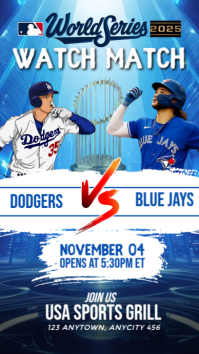 White Maximalist Mbl World Series 2026 Watch Party  Instagram Story template