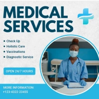 White Maximalist Medical Services Instagram Post template
