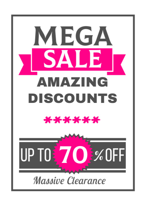 White Maximalist Mega Sale A4 template