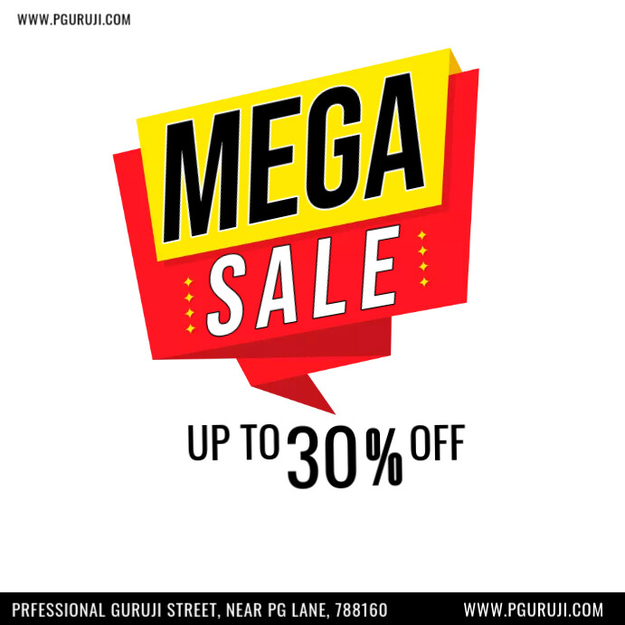 White Maximalist Mega Sale Instagram Post template
