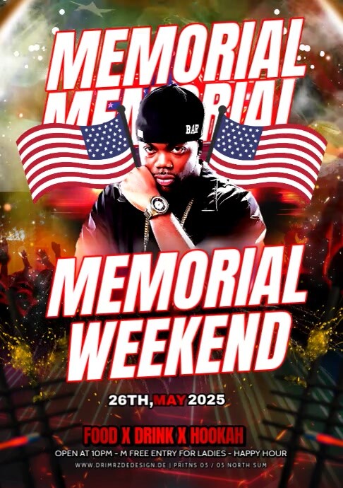 Copy of White Maximalist Memorial Day A4 | PosterMyWall
