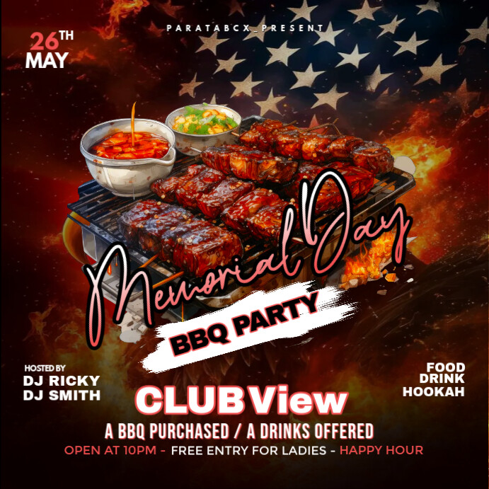 White Maximalist Memorial Day Bbq Weekend Party Instagram Post template