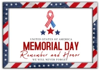 White Maximalist Memorial Day Card Template Carte postale