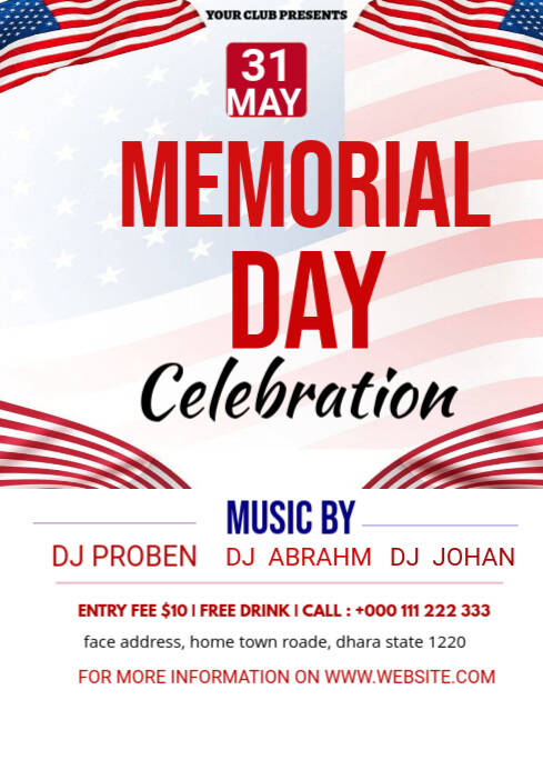 Plantilla de White Maximalist Memorial Day Celebration A3 | PosterMyWall