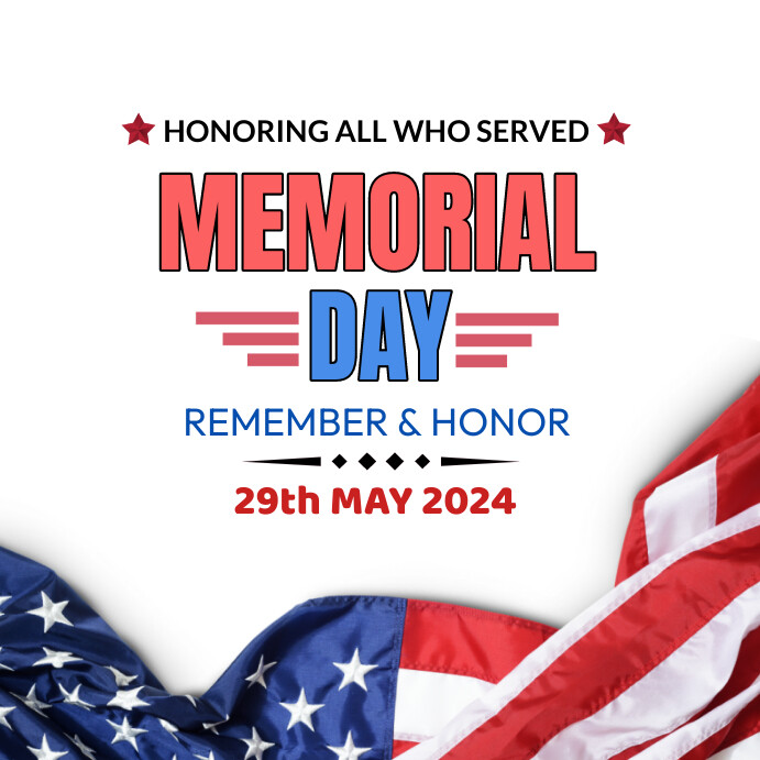 Copy of White Maximalist Memorial Day Celebration In | PosterMyWall