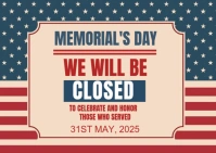 White Maximalist Memorial Day Closed  Postcard template