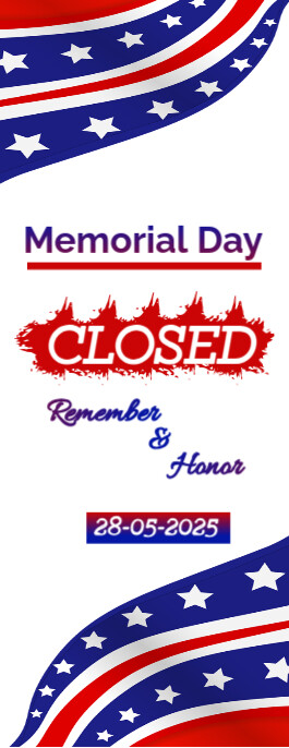 White Maximalist Memorial Day  Door Hanger Dørhænger template