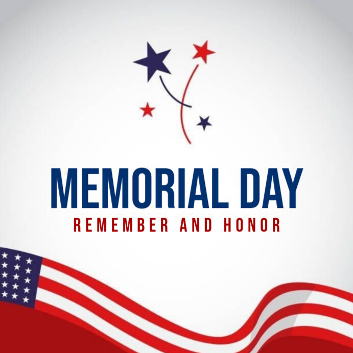 White Maximalist Memorial Day Flyer Instagram Post Template | PosterMyWall