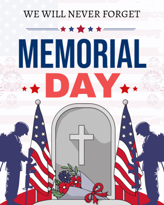 Copy of White Maximalist Memorial Day Flyers Usa Independence Instagram ...