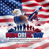 White Maximalist Memorial Day Instagram Post template