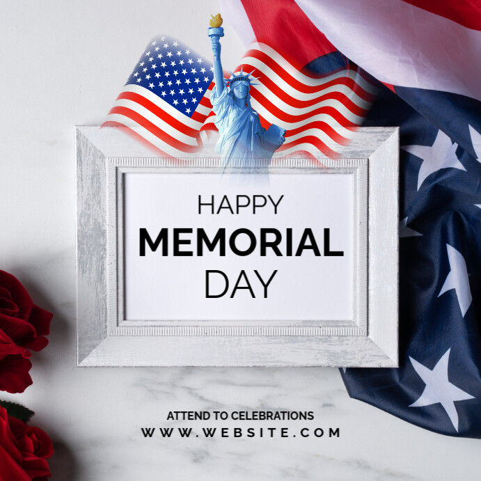 Plantilla de White Maximalist Memorial Day Party Instagram Post ...