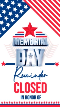 White Maximalist Memorial Day Shop Closed Notice Template Instagram Story