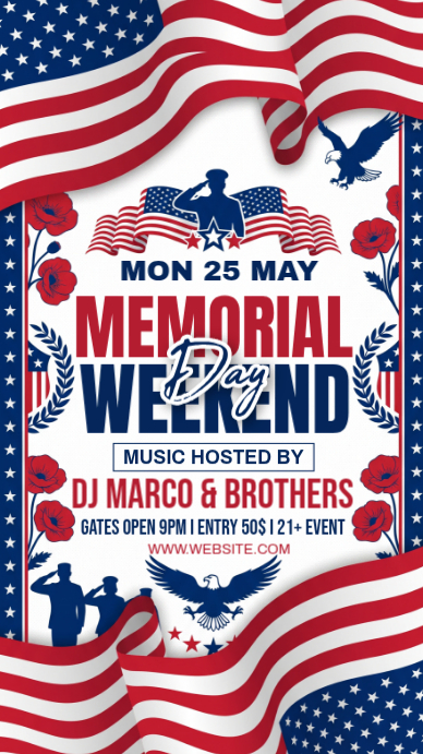 Memorial Day Weekend Event Template | PosterMyWall