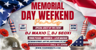 White Maximalist Memorial Day Weekend Party Facebook Shared Image delt Facebook-billede template