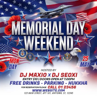 White Maximalist Memorial Day Weekend Party Instagram Post Video template