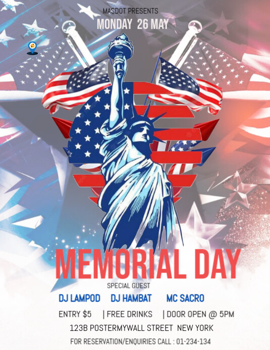 Copy of White Maximalist Memorial Flyer (us Letter) | PosterMyWall