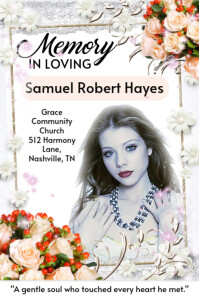 White Maximalist Memorial Funeral Announcement Flyer, Funeral  Poster Плакат template