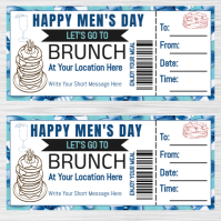 White Maximalist Mens Day Brunch Coupon Ticket Instagram Post template