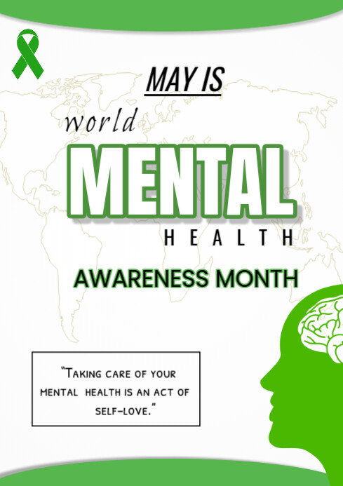 White Maximalist Mental Health Awareness Month  A1 template
