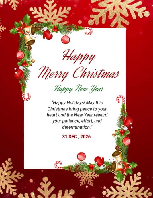Copy of White Maximalist Merry Christmas & Happy New Year Wishes Flyer ...