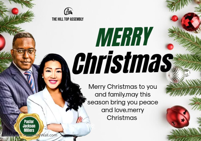White Maximalist Merry Christmas A4 Template | PosterMyWall