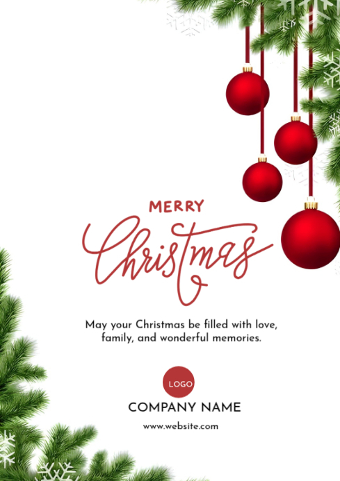 Copy of White Maximalist Merry Christmas A4 | PosterMyWall