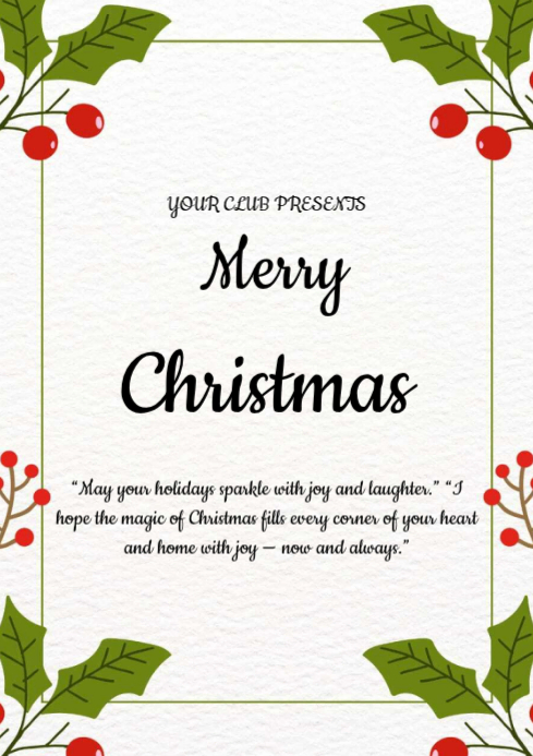 White Maximalist Merry Christmas A4 Template | PosterMyWall