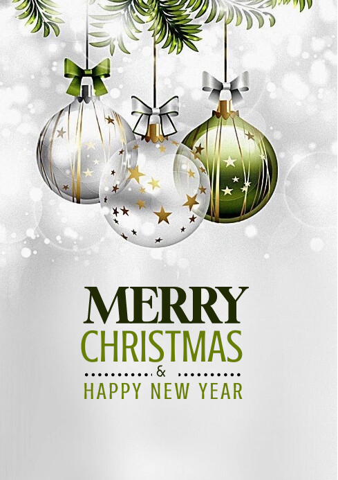 White Maximalist Merry Christmas A4 Template | PosterMyWall