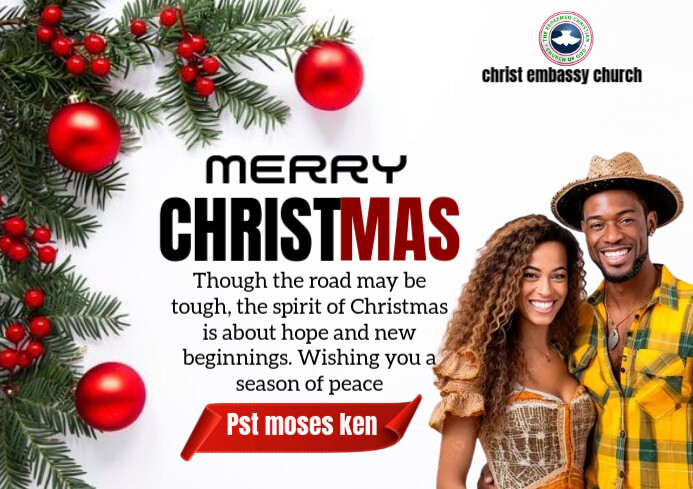 White Maximalist Merry Christmas A4 Template | PosterMyWall