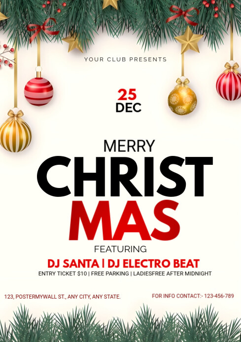 Copy of White Maximalist Merry Christmas A4 | PosterMyWall
