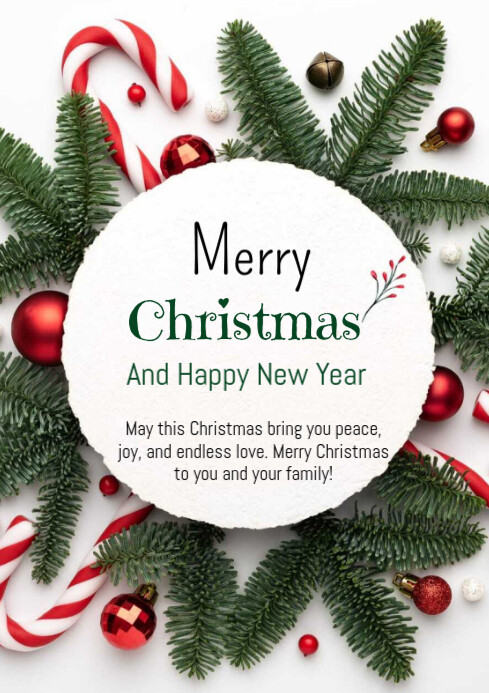 White Maximalist Merry Christmas A4 Template | PosterMyWall