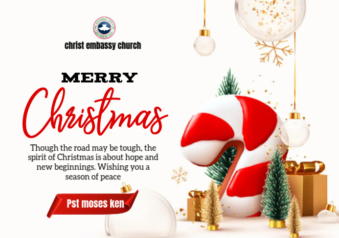 White Maximalist Merry Christmas A5 Template | PosterMyWall