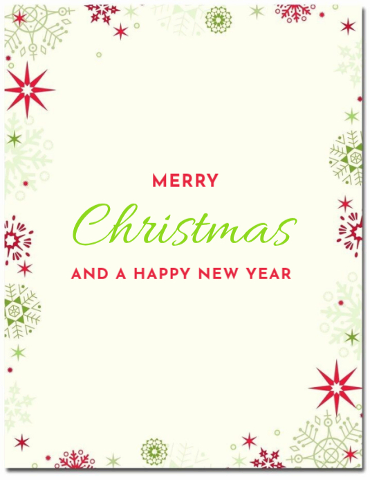 White Maximalist Merry Christmas And A Happy New Year Flyer (us Letter ...