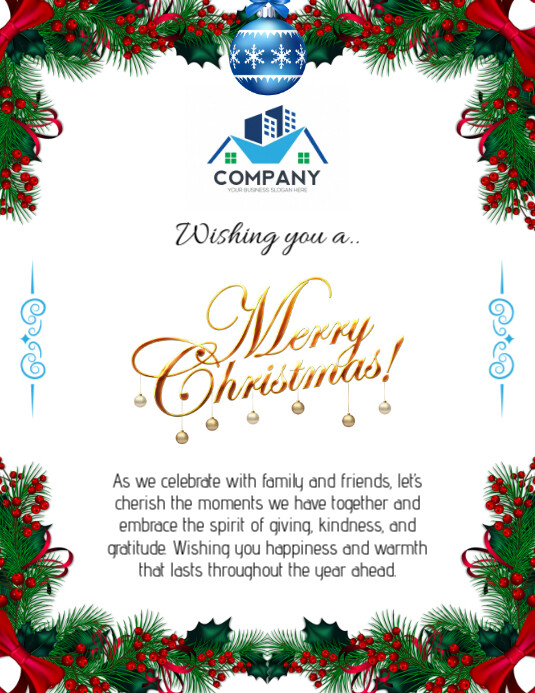 Copy of White Maximalist Merry Christmas And Happy New Year Flyer (us ...