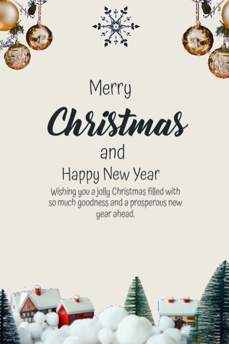 Modèle White Maximalist Merry Christmas And Happy New Year Poster ...