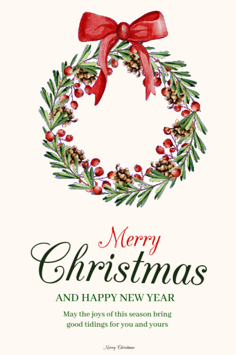 Modèle White Maximalist Merry Christmas And Happy New Year Poster ...