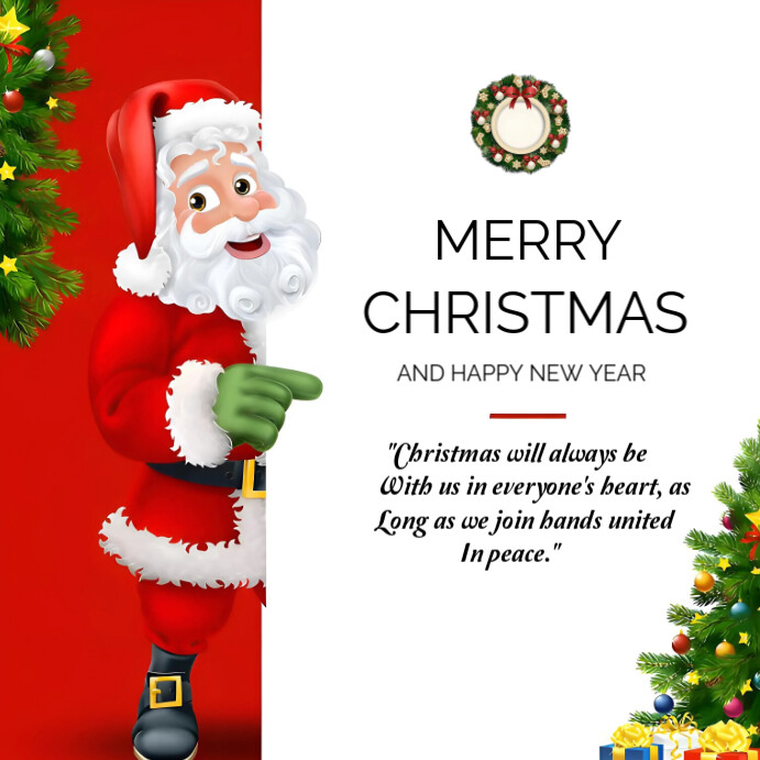 White Maximalist Merry Christmas And Happy New Year Christmas Wishes ...