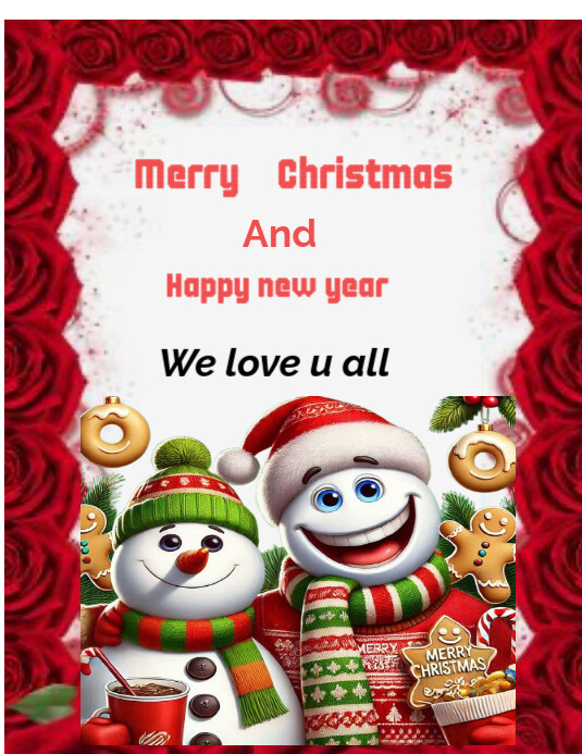 White Maximalist Merry Christmas And Happy New Year Flyer (us Letter ...