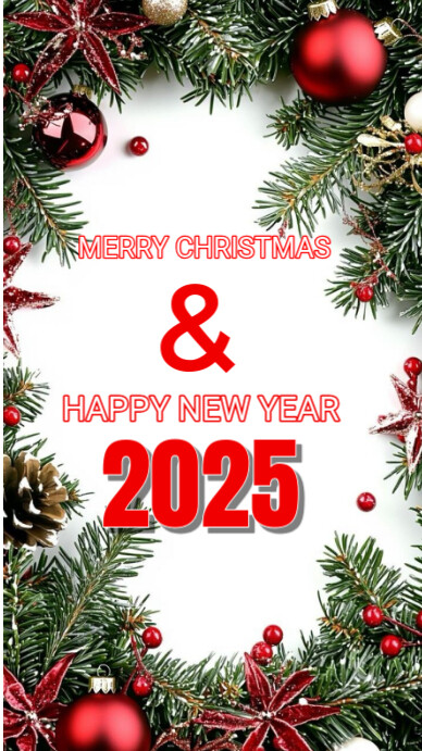 Copy of White Maximalist Merry Christmas And Happy New Year Instagram ...