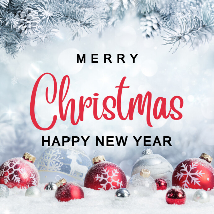 Copy of White Maximalist Merry Christmas And Happy New Year Instagram ...