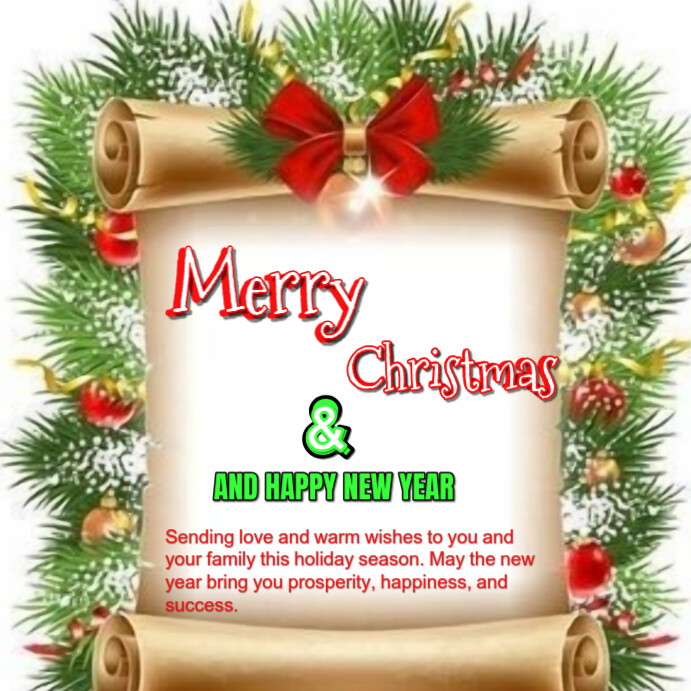 White Maximalist Merry Christmas And Happy New Year Wishes And Prayers ...
