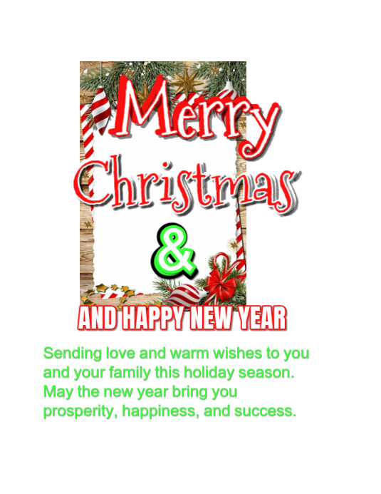 Copy of White Maximalist Merry Christmas And Happy New Year Greeting ...