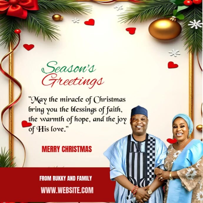 Copy of White Maximalist Merry Christmas And Happy New Year Season's ...