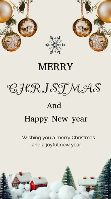 White Maximalist Merry Christmas And Happy New Year Video Design ...