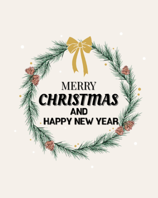 White Maximalist Merry Christmas And Happy New Year Instagram Portrait ...