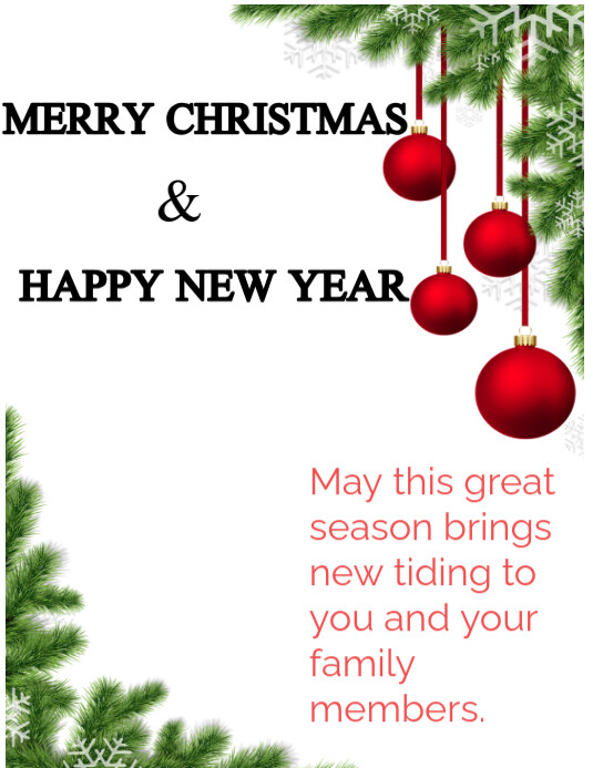 Copy of White Maximalist Merry Christmas and Happy New Year Flyer (us ...