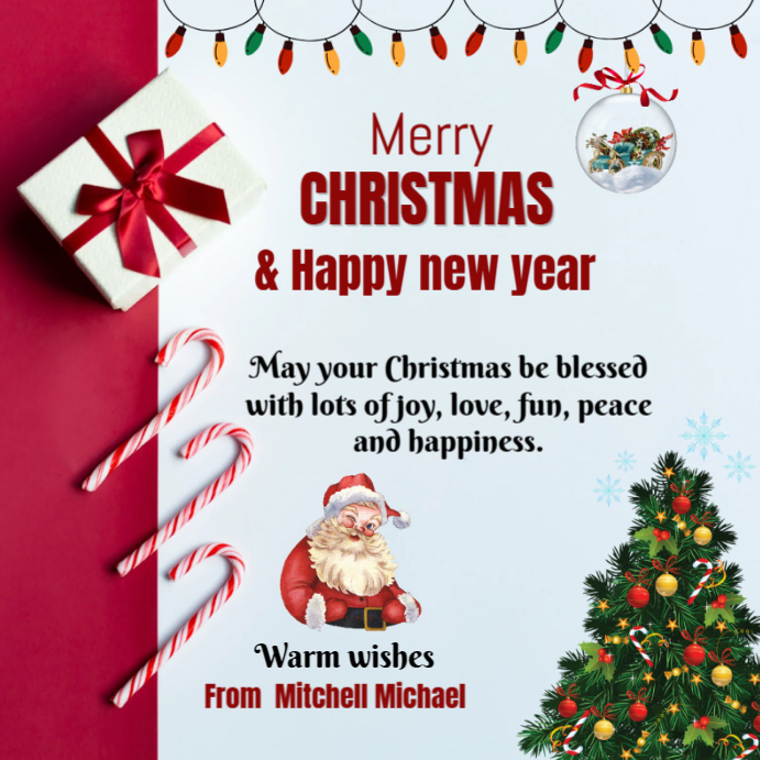 Copy of White Maximalist Merry Christmas And Happy New Year Online ...