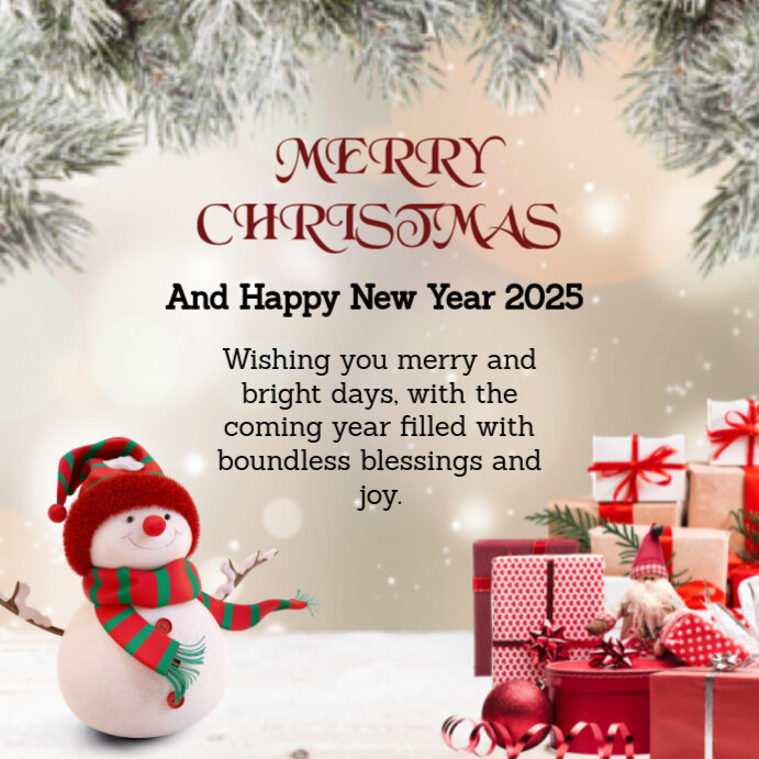 White Maximalist Merry Christmas And New Year Design Instagram Post ...