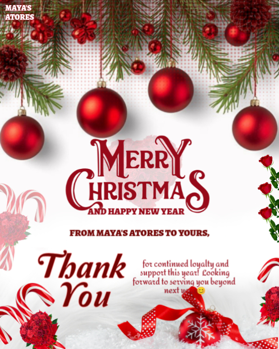 Copy of White Maximalist Merry Christmas And New Year Wishes To ...