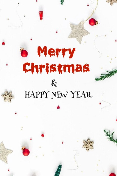 White Maximalist Merry Christmas Banner 4' × 6' Template | PosterMyWall